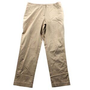J.Jill Womens Pants Size 6 Khaki Straight Trouser Casual Classic Tan Flat Front